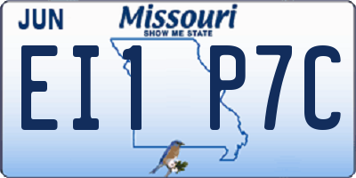 MO license plate EI1P7C