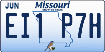 MO license plate EI1P7H