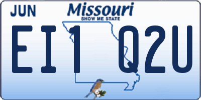 MO license plate EI1Q2U