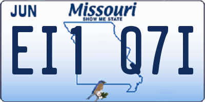 MO license plate EI1Q7I