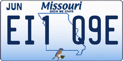 MO license plate EI1Q9E