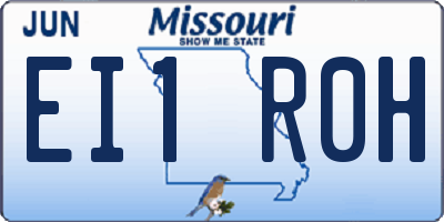 MO license plate EI1R0H