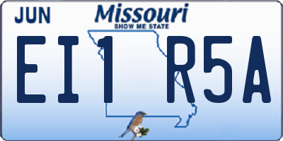 MO license plate EI1R5A