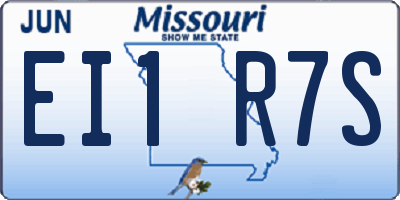 MO license plate EI1R7S