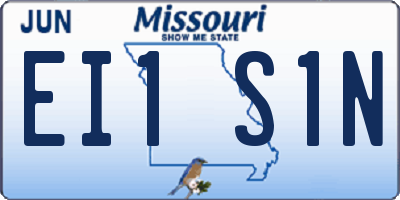 MO license plate EI1S1N