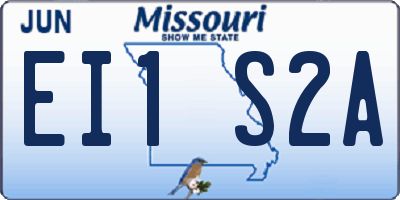 MO license plate EI1S2A