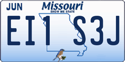 MO license plate EI1S3J