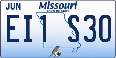 MO license plate EI1S3O
