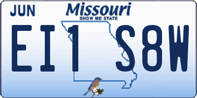 MO license plate EI1S8W