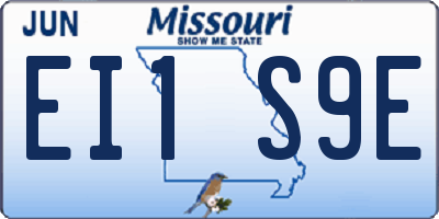 MO license plate EI1S9E