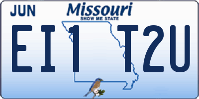 MO license plate EI1T2U