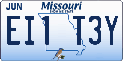 MO license plate EI1T3Y
