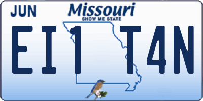 MO license plate EI1T4N