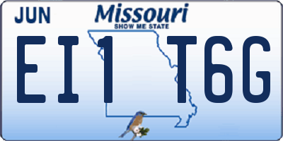 MO license plate EI1T6G