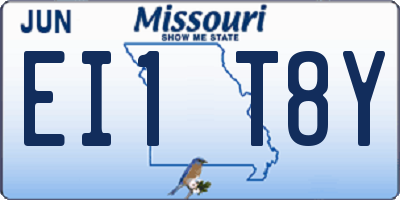 MO license plate EI1T8Y