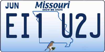 MO license plate EI1U2J