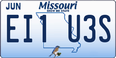 MO license plate EI1U3S