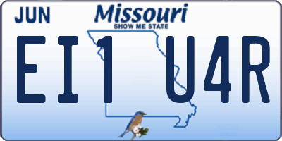 MO license plate EI1U4R