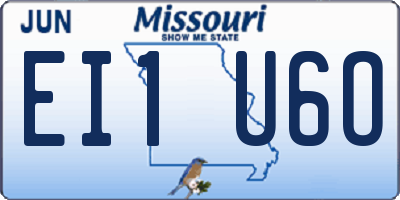 MO license plate EI1U6O
