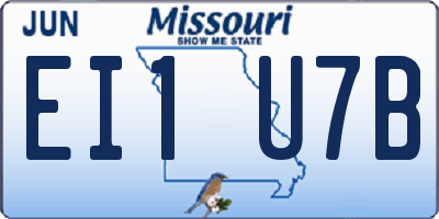MO license plate EI1U7B