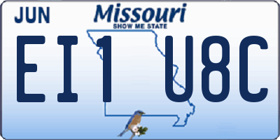 MO license plate EI1U8C