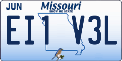 MO license plate EI1V3L