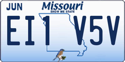MO license plate EI1V5V
