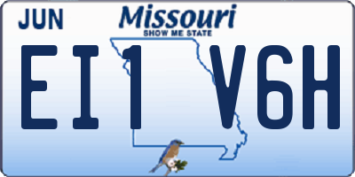 MO license plate EI1V6H