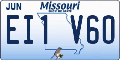 MO license plate EI1V6O