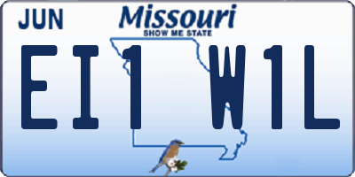 MO license plate EI1W1L
