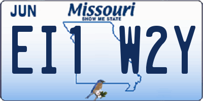 MO license plate EI1W2Y