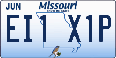 MO license plate EI1X1P
