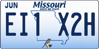 MO license plate EI1X2H
