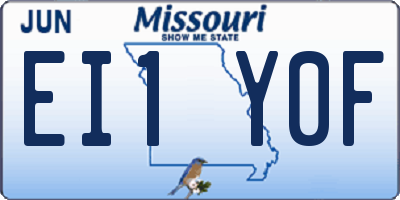 MO license plate EI1Y0F