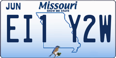 MO license plate EI1Y2W