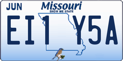 MO license plate EI1Y5A
