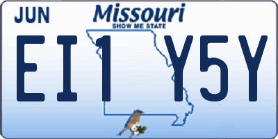 MO license plate EI1Y5Y