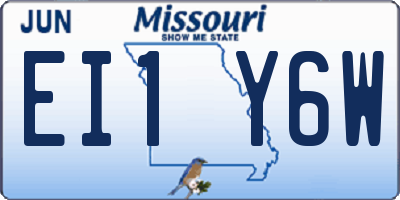 MO license plate EI1Y6W