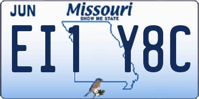 MO license plate EI1Y8C