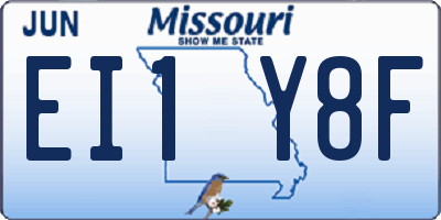 MO license plate EI1Y8F