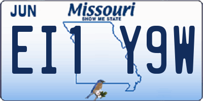MO license plate EI1Y9W