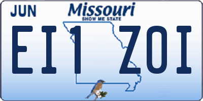 MO license plate EI1Z0I