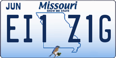 MO license plate EI1Z1G