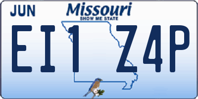 MO license plate EI1Z4P