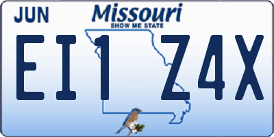 MO license plate EI1Z4X