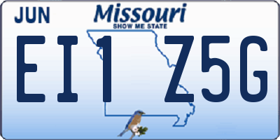 MO license plate EI1Z5G
