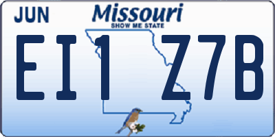 MO license plate EI1Z7B