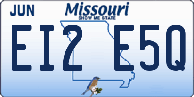 MO license plate EI2E5Q