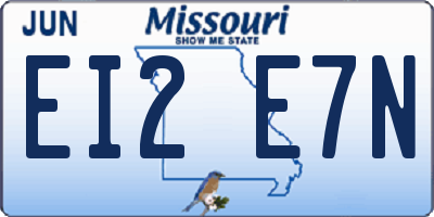 MO license plate EI2E7N