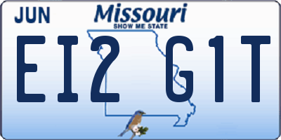 MO license plate EI2G1T